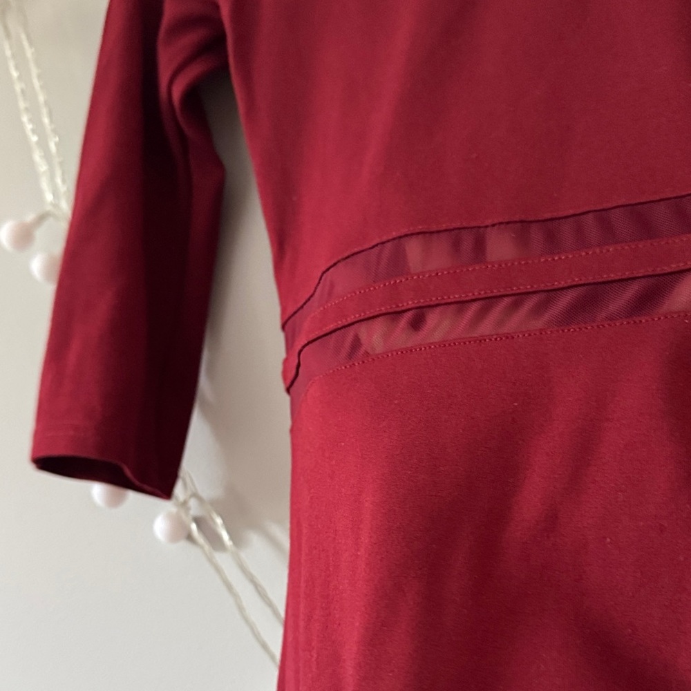 Yes to the Mesh burgundy dress LULUS size S - Picture 12 of 15
